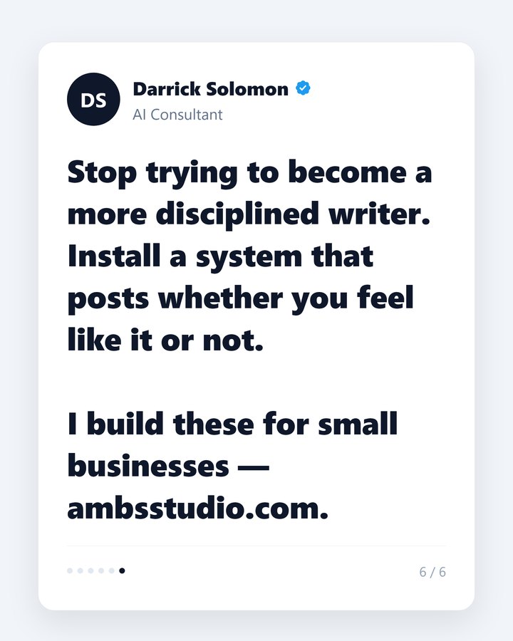 Slide 6 of the same carousel, the call to action.